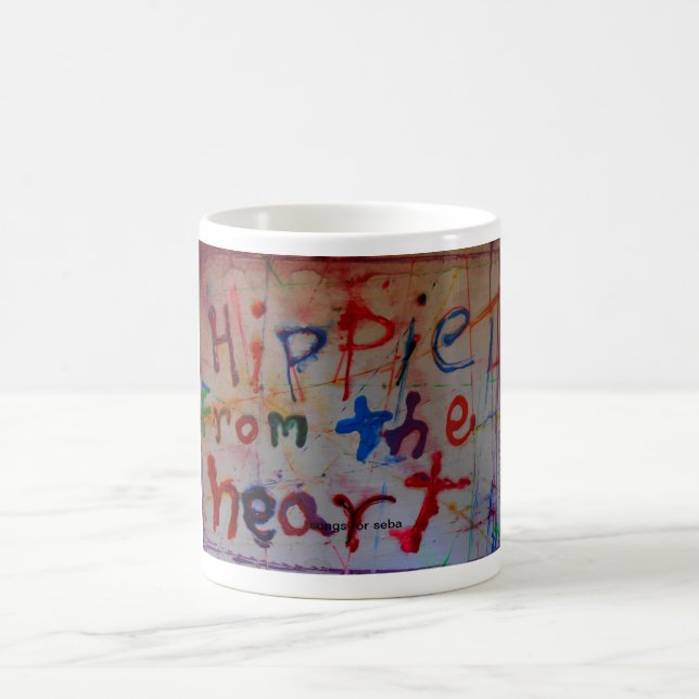 hippie från hjärtaabstraktmuggar kaffemugg (Center)