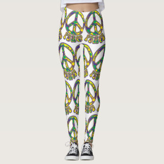 Hippie-Fredstecken 60 s 70 Leggings