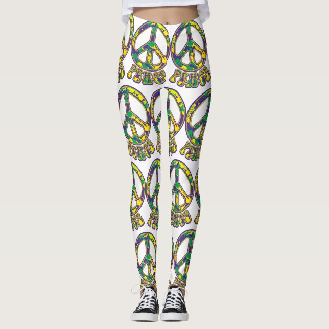 Hippie-Fredstecken 60 s 70 Leggings (Framsida)