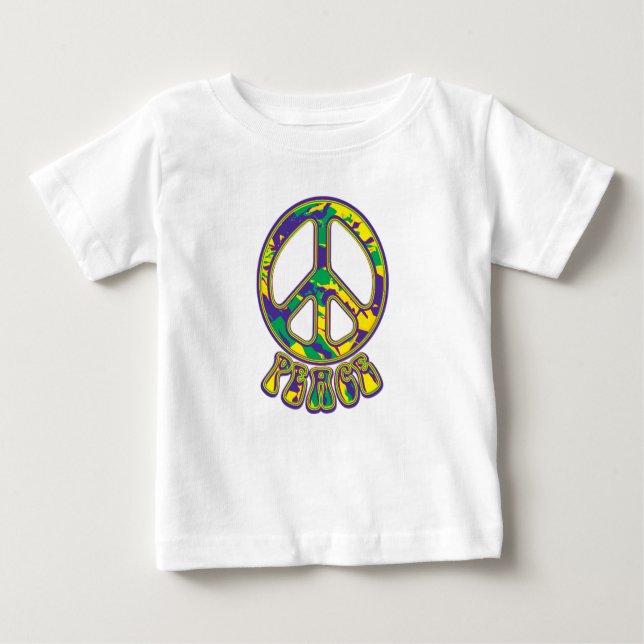 Hippie-Fredstecken 60 s 70 T Shirt (Framsida)