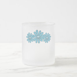 Hippie Fredstecken Flower Aqua Frostad Glasmugg