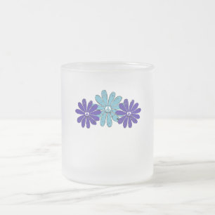 Hippie Fredstecken Flower Power Aqua Lila Frostad Glasmugg