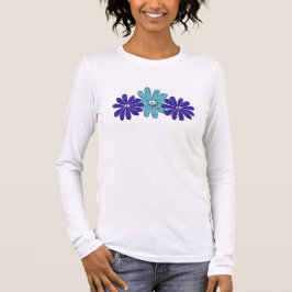 Hippie Fredstecken Flower Power Aqua Lila T Shirt
