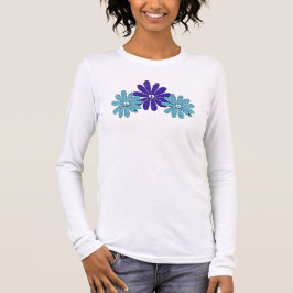 Hippie Fredstecken Flower Power Lila Aqua T Shirt