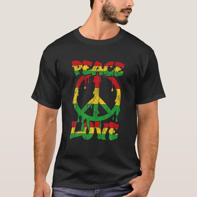 Hippie Fredstecken Gift Peace T Shirt (Framsida)