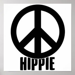 Hippie   Fredstecken Hippies Costume Gift Idea Poster