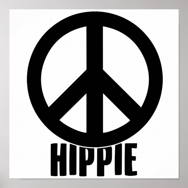Hippie | Fredstecken Hippies Costume Gift Idea Poster (Framsidan)