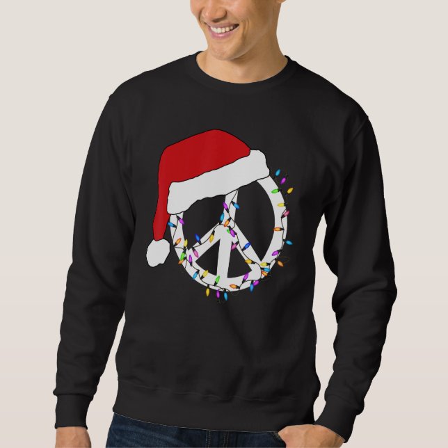 Hippie Fredstecken Light God jul Lång Ärmad Tröja (Framsida)