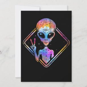 Hippie Fredstecken Rymden Gift Alien Inbjudningar