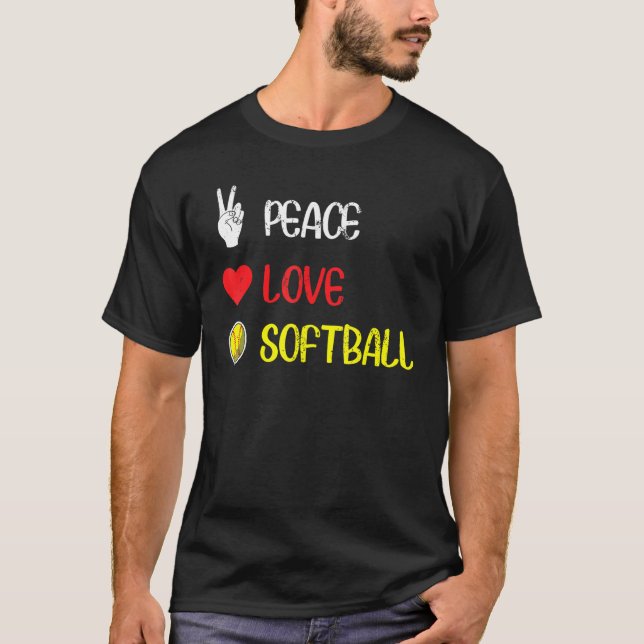 Hippie Fredstecken Softball Softball Player-progra T Shirt (Framsida)