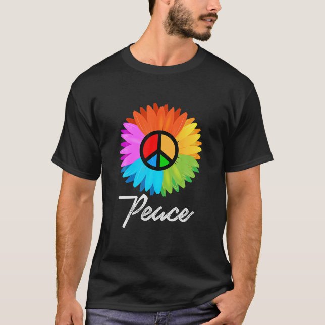 Hippie Fredstecken Symbol Kärlek Hope Gift Peace T Shirt (Framsida)