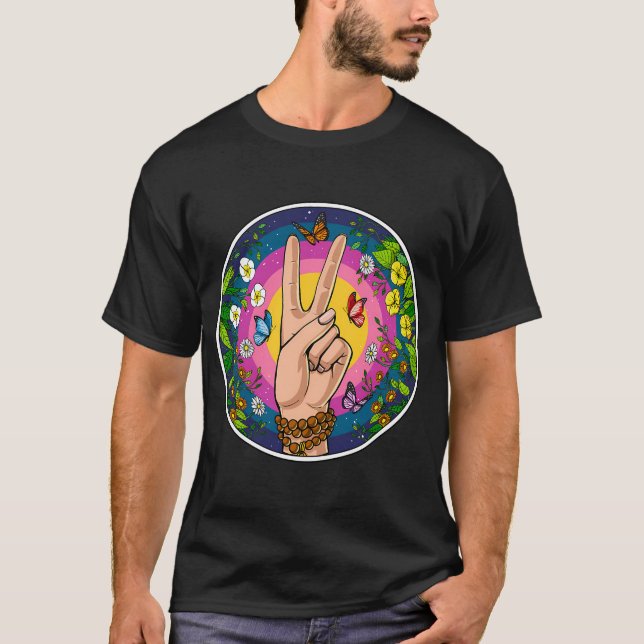 Hippie fredstecken t shirt (Framsida)