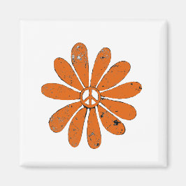 Hippie-Fredsteckenets nedre Orange Distress-utseen Magnet
