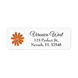 Hippie-Fredsteckenets nedre Orange Distress-utseen Returadress Etikett