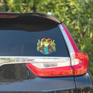 Hippie Frog Fredstecken Sticker Klistermärken
