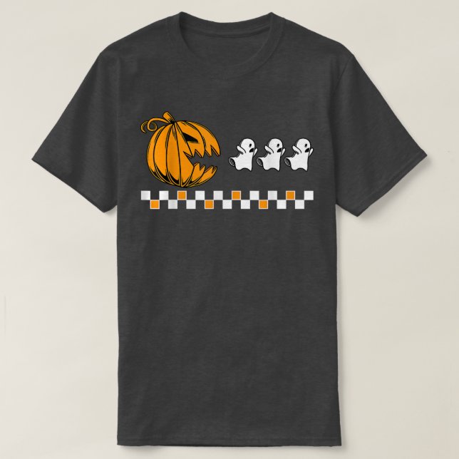 Hippie Funny Halloween Pumpkin Eating Ghost Manar  T Shirt (Design framsida)