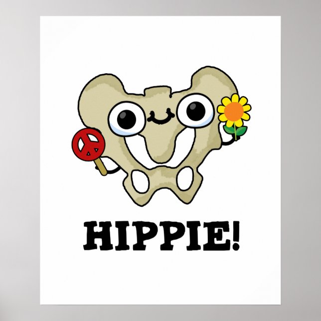Hippie Funny Hip Bone Pun Poster (Framsidan)