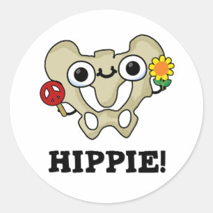 Hippie Funny Hip Bone Pun Runt Klistermärke