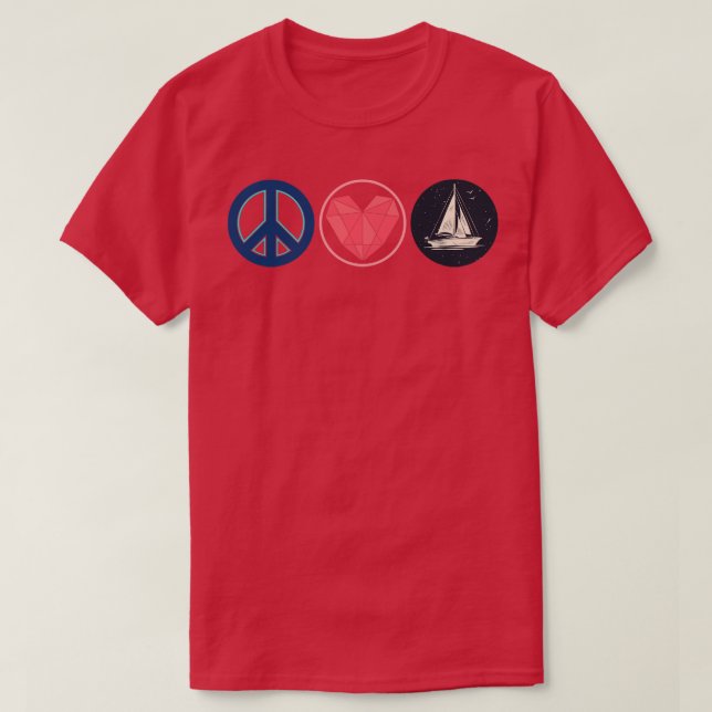 Hippie Gift-Fredsteckenet Sailing T Shirt (Design framsida)