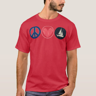 Hippie Gift-Fredsteckenet Sailing T Shirt