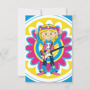 Hippie Girl med Guitar