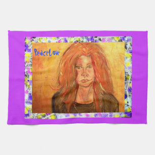 Hippie Girl PeaceLove drip Kökshandduk