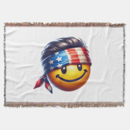 Hippie Glad Smiley Ansikte Filt