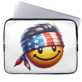 Hippie Glad Smiley Ansikte Laptop Fodral
