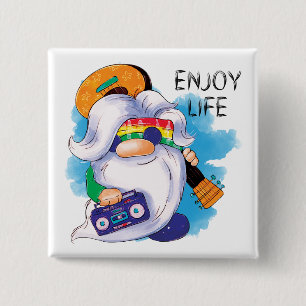 Hippie Gnome: Njut av livet Knapp