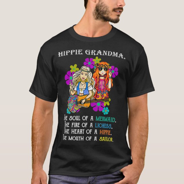 Hippie Grandma Mimi Nana Free Spirited Gypsie Hipp T Shirt (Framsida)