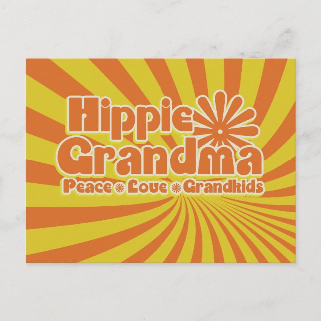 Hippie Grandma Vykort (Framsida)