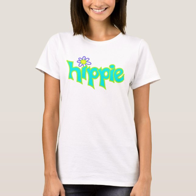 Hippie Graphic Turcos Lime Green Ord Art T-shirt (Framsida)
