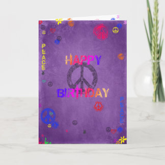 Hippie Grattis på födelsedagen Card-Lila Kort