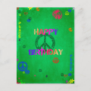 Hippie Grattis på födelsedagen-kort Vykort