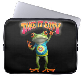 Hippie Groda Ta det lugnt Roliga färger  Laptop Fodral