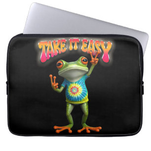 Hippie Groda Ta det lugnt Roliga färger Laptop Fodral