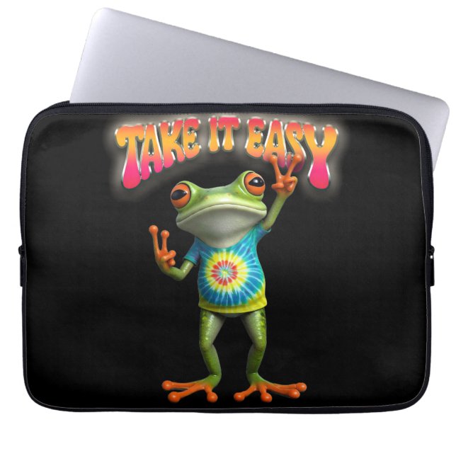 Hippie Groda Ta det lugnt Roliga färger  Laptop Fodral (Framsidan)