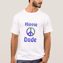 Hippie-Grönt Blåfärgad färgskalsfärgning, Fredstec T Shirt