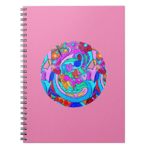 hippie groovy kärlek anteckningsbok med spiral