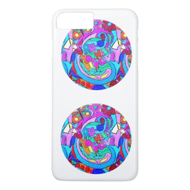 Hippie groovy kärlek circles Case-Mate iPhone skal (Baksida)