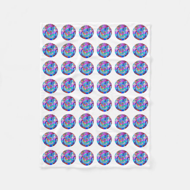 Hippie groovy kärlek circles fleecefilt (Framsidan)