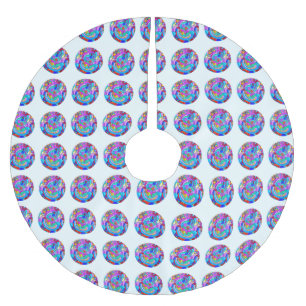 Hippie groovy kärlek circles julgransmatta borstad polyester