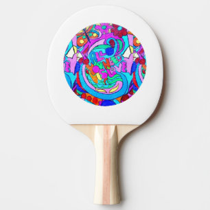 hippie groovy kärlek-cirkel pingisracket