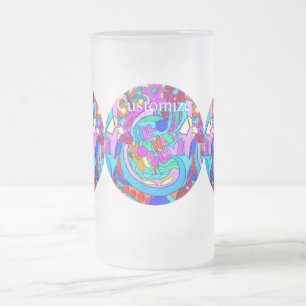 hippie groovy kärlek frostat ölglas