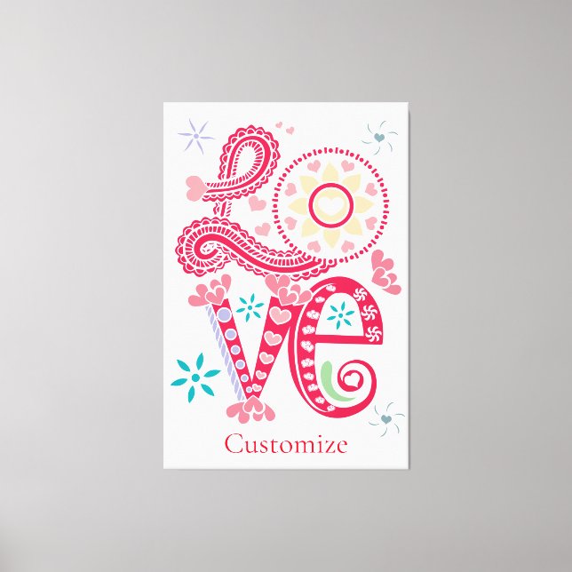 Hippie Groovy Kärlek Sign Thunder_Cove Canvastryck (Framsida)