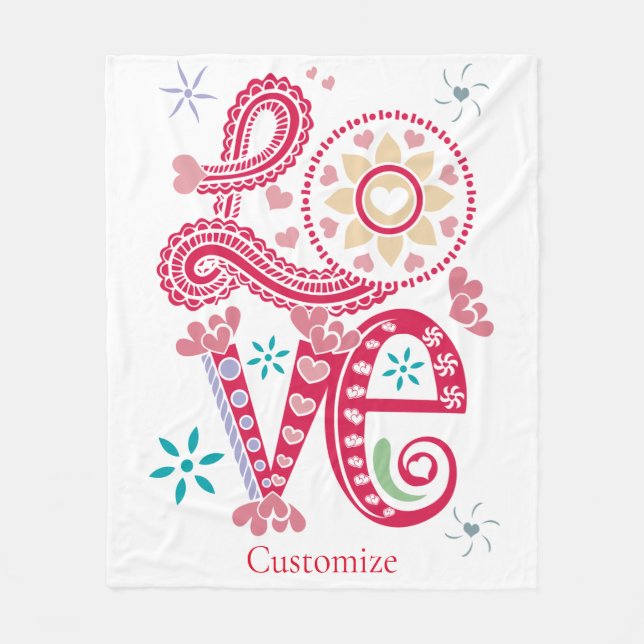 Hippie Groovy Kärlek Sign Thunder_Cove Fleecefilt (Framsidan)