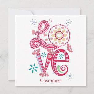 Hippie Groovy Kärlek Sign Thunder_Cove Inbjudningar