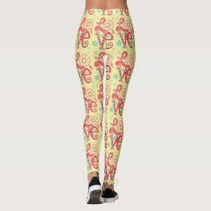 Hippie Groovy Kärlek Sign Thunder_Cove Leggings