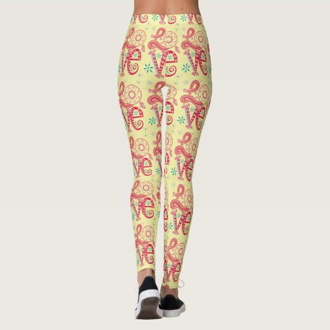 Hippie Groovy Kärlek Sign Thunder_Cove Leggings (Baksida)