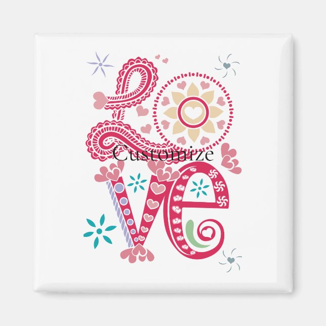 Hippie Groovy Kärlek Sign Thunder_Cove Magnet (Framsidan)